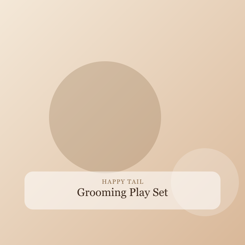 Grooming Play Set, Beech wood, steel pins, and cotton rope